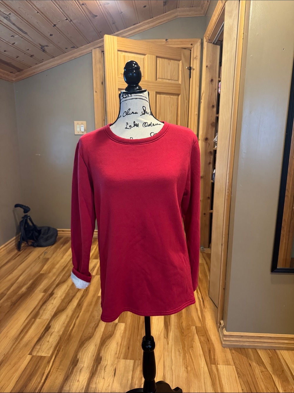 Amazon Women's Crimson Long Sleeve Crewneck Sweatshirt